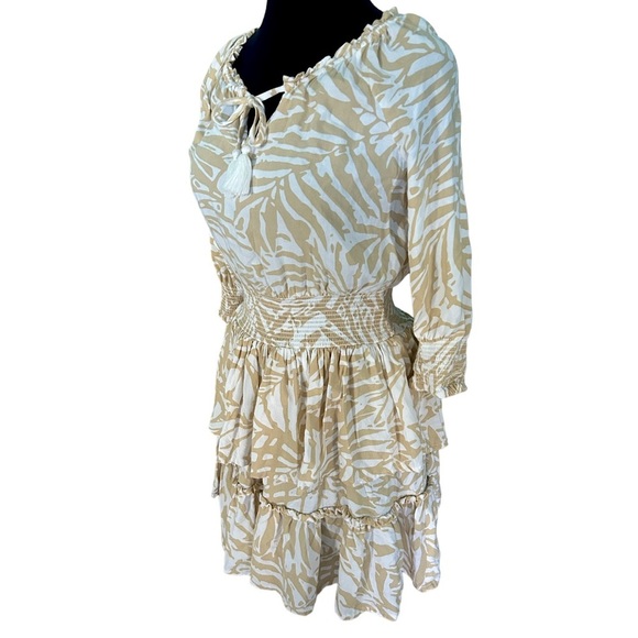 Patrons Of Peace June Print Tiered Tassel Tie Dress Size Small - Picture 2 of 10